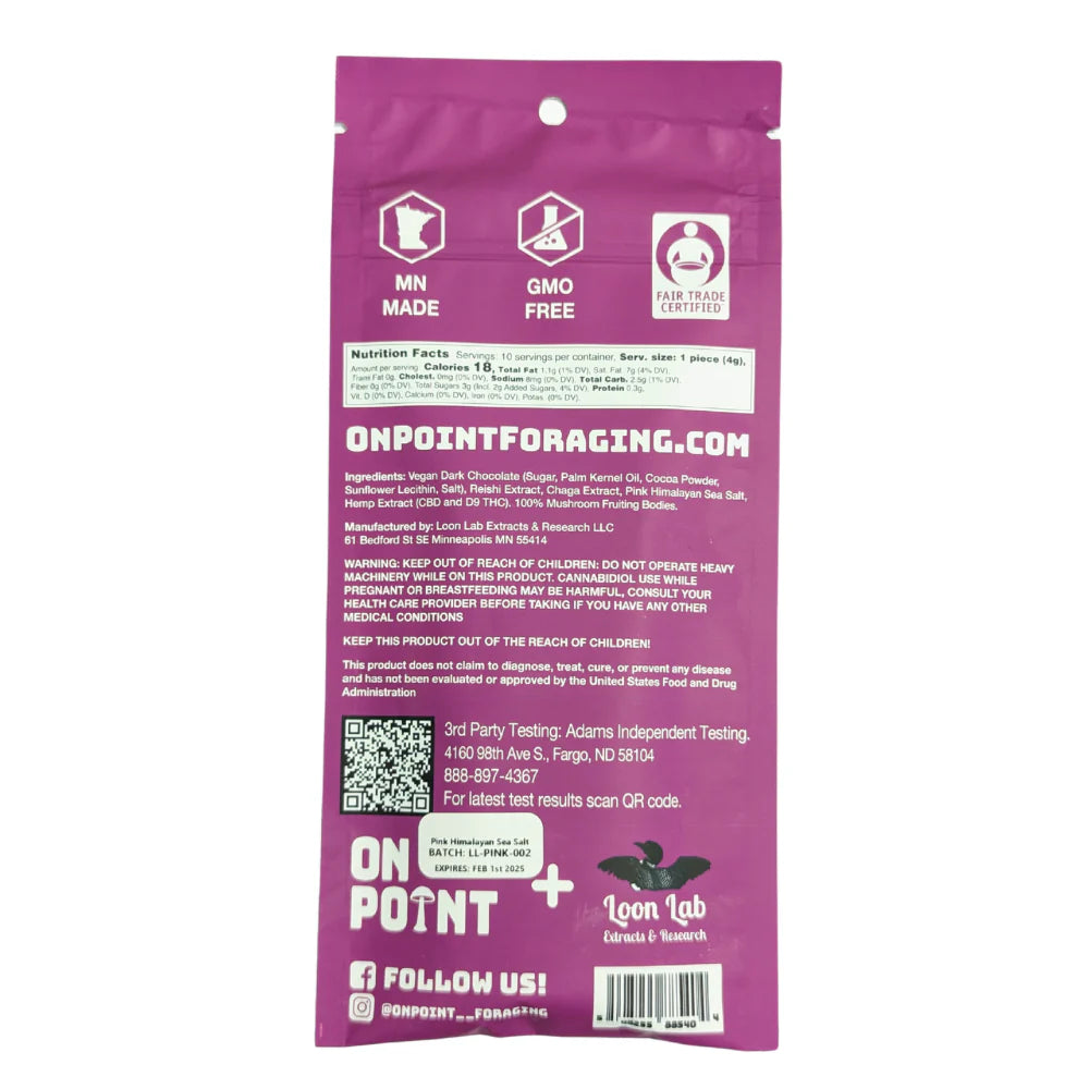 ON POINT - Vegan Dark Chocolate Pink Himalayan Sea Salt