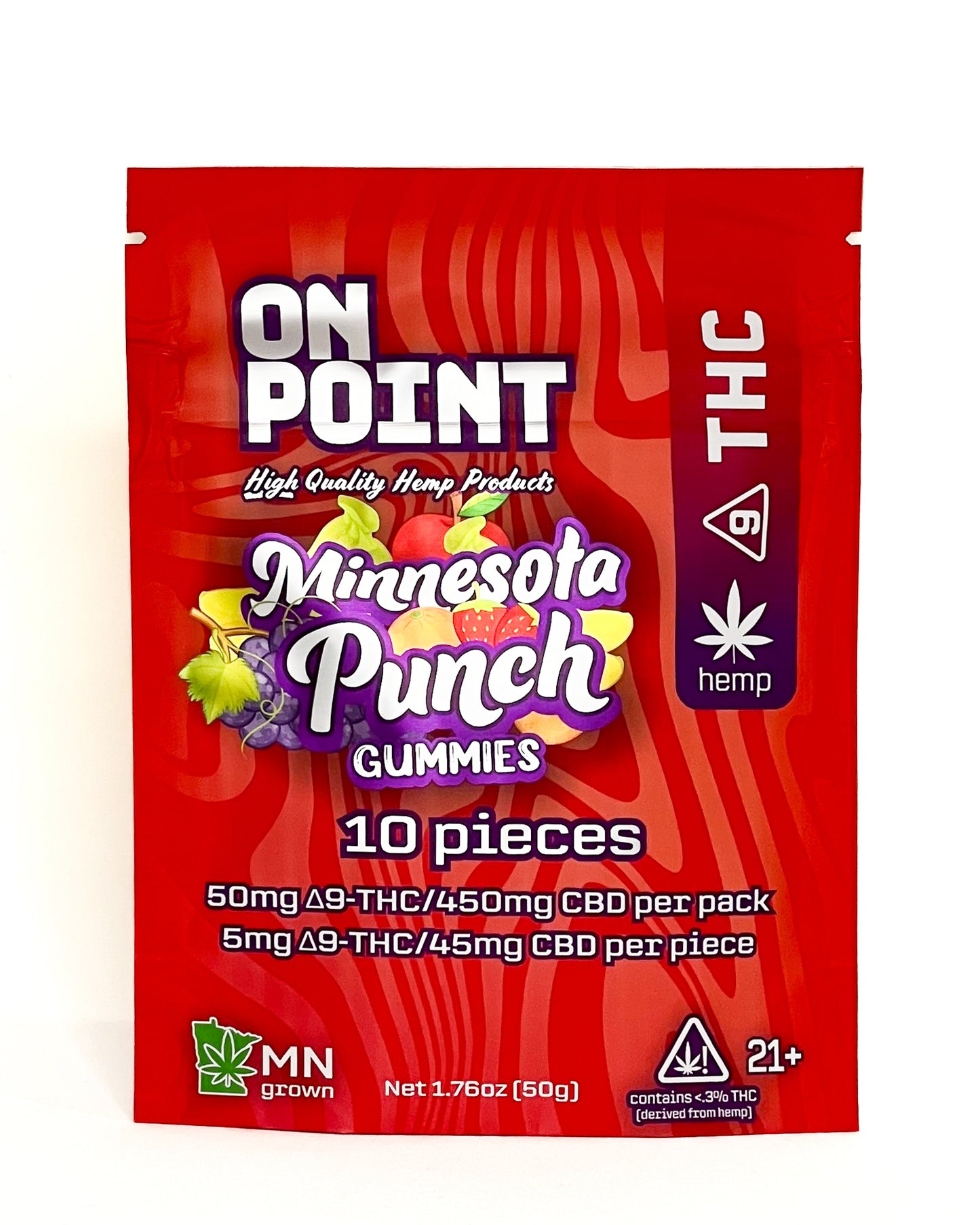 ON POINT - Minnesota Punch Gummies 5 mg THC 45 mg CBD